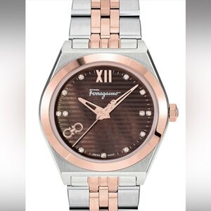 Salvatore Ferragamo Women's Vega New Diamond Watch - Rose Gold/Stainless Steel
